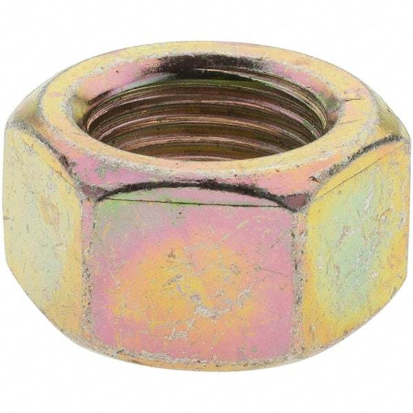 Value Collection - 5/8-18 UNF Steel Right Hand Hex Nut - 15/16" Across Flats, 35/64" High, Zinc Yellow Dichromate Finish - Americas Industrial Supply