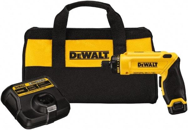 DeWALT - 8 Volts, Lithium-Ion Battery, Swivel Handle Cordless Screwdriver - 430 RPM, 23 Inch/Lbs. Torque - Americas Industrial Supply