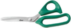 Clauss - 6" LOC, 9" OAL Stainless Steel Bent Shears - Plastic Offset Handle, For Paper, Fabric - Americas Industrial Supply