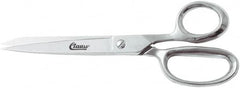 Clauss - 5" LOC, 8-1/4" OAL Straight Shears - Steel Straight Handle, For Paper, Fabric - Americas Industrial Supply