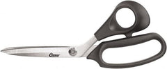 Clauss - 6" LOC, 9-1/2" OAL Stainless Steel Bent Shears - Plastic Offset Handle, For Paper, Fabric - Americas Industrial Supply