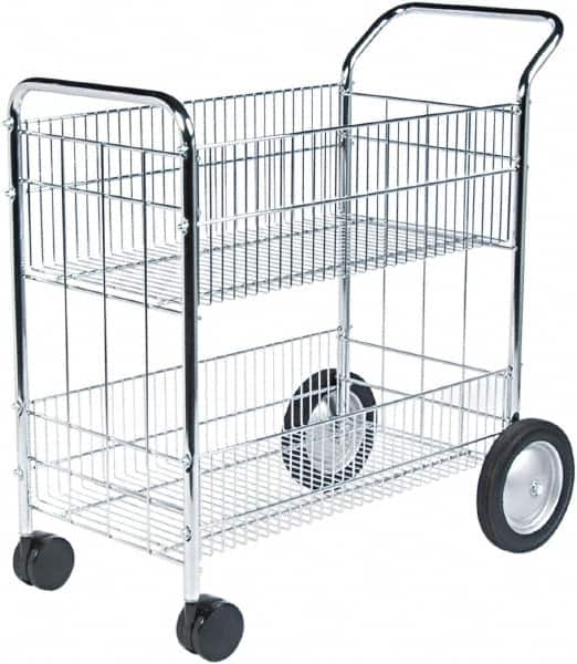 FELLOWES - 200 Lb Capacity, 21-1/2" Wide x 37-1/2" Long x 39-1/2" High Mail Cart - 1 Shelf, Steel - Americas Industrial Supply