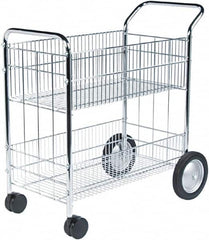 FELLOWES - 200 Lb Capacity, 21-1/2" Wide x 37-1/2" Long x 39-1/2" High Mail Cart - 1 Shelf, Steel - Americas Industrial Supply