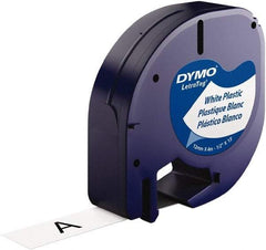 Dymo - 1/2" Wide x 156" Long, Black on White Plastic Label Printer Cartridge - For DYMO Letratag Printers - Americas Industrial Supply