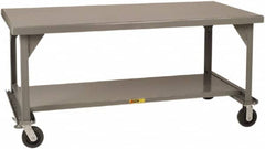 Little Giant - Mobile Workbench - 7 Gauge Steel, Fixed Leg, Gray, 60" Long x 30" Deep x 34" High - Americas Industrial Supply