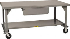 Little Giant - Mobile Workbench - 7 Gauge Steel, Fixed Leg, Gray, 60" Long x 36" Deep x 34" High - Americas Industrial Supply