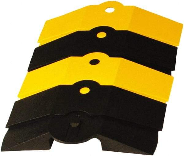 UltraTech - 1 Channel, 1 Ft Long, 3/4" Max Compatible Cable Diam, Yellow/Black ABS On Floor Cable Cover - 9-3/4" Overall Width x 1-3/8" Overall Height, 3" Channel Width x 3/4" Channel Height - Americas Industrial Supply