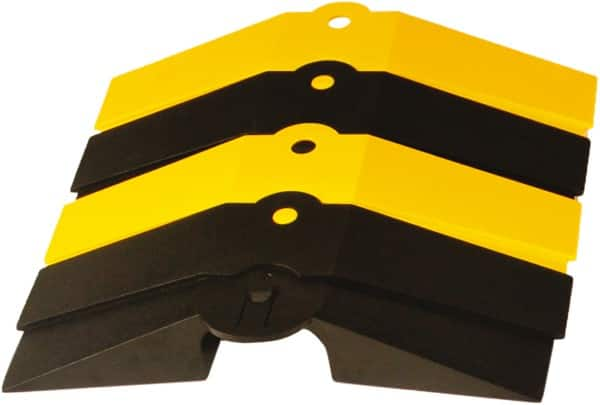 UltraTech - 1 Channel, 1 Ft Long, 1-1/2" Max Compatible Cable Diam, Yellow/Black ABS On Floor Cable Cover - 13-5/8" Overall Width x 2-1/8" Overall Height, 3" Channel Width x 1-1/2" Channel Height - Americas Industrial Supply