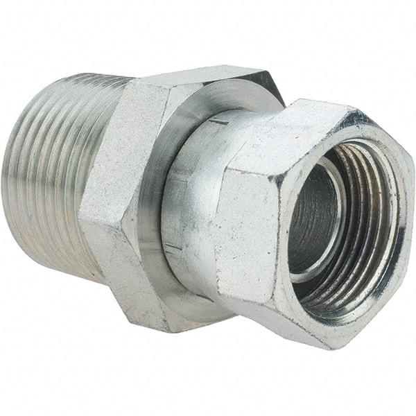 Value Collection - Steel Industrial Pipe Straight Swivel Adapter - FNPSM x MNPTF - Americas Industrial Supply