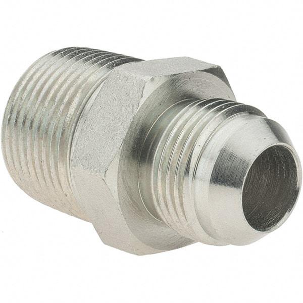 Value Collection - 3/4" Tube OD, 37° Steel Flared Tube Male Connector - 1-11-1/2 NPTF, Flare x MNPTF Ends - Americas Industrial Supply