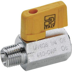 Parker - 1/2" Pipe, Brass Miniature Ball Valve - Male x Female Ends, Wedge Handle - Americas Industrial Supply