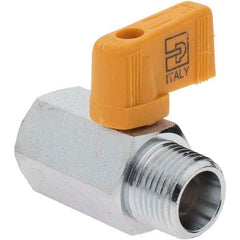 Parker - 3/8" Pipe, Brass Miniature Ball Valve - Male x Female Ends, Wedge Handle - Americas Industrial Supply