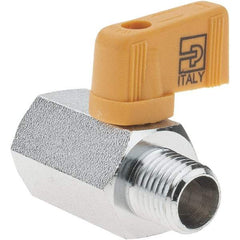 Parker - 1/4" Pipe, Brass Miniature Ball Valve - Male x Female Ends, Wedge Handle - Americas Industrial Supply