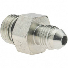 Value Collection - 1/4" Tube OD, 37° Steel Flared Tube Male Connector - 7/16-20 x 9/16-18 ORB, Flare x ORB Ends - Americas Industrial Supply
