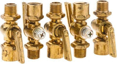 Parker - 1/4" Pipe, Female Pipe to Male Pipe Drain Cock & Shutoff Valve - 1/4-18 Thread, 30 Max psi - Americas Industrial Supply