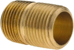 Parker - 3/8 Male Thread, Brass Industrial Pipe Close Nipple - MNPTF, 1,000 psi - Americas Industrial Supply