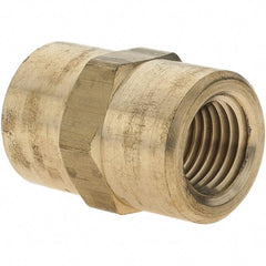 Parker - 1/4 Female Thread, Brass Industrial Pipe Coupling - FNPTF, 1,000 psi - Americas Industrial Supply