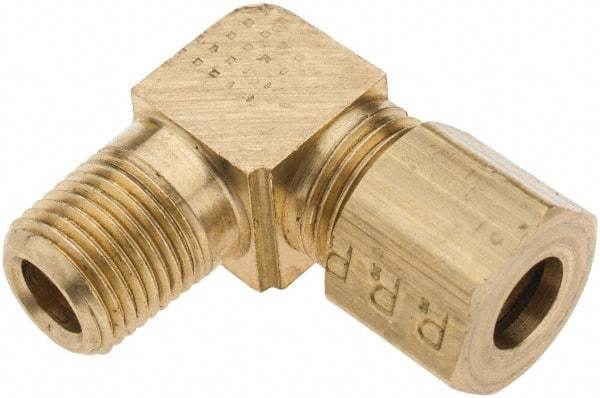 Parker - 1/4" OD, Brass Male Elbow - 300 Max Working psi, - Americas Industrial Supply