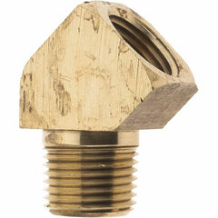 Parker - 1/2 Male Thread x 1/2 Female Thread, Brass Industrial Pipe 45° Street Elbow - MNPTF x FNPTF, 1,000 psi - Americas Industrial Supply
