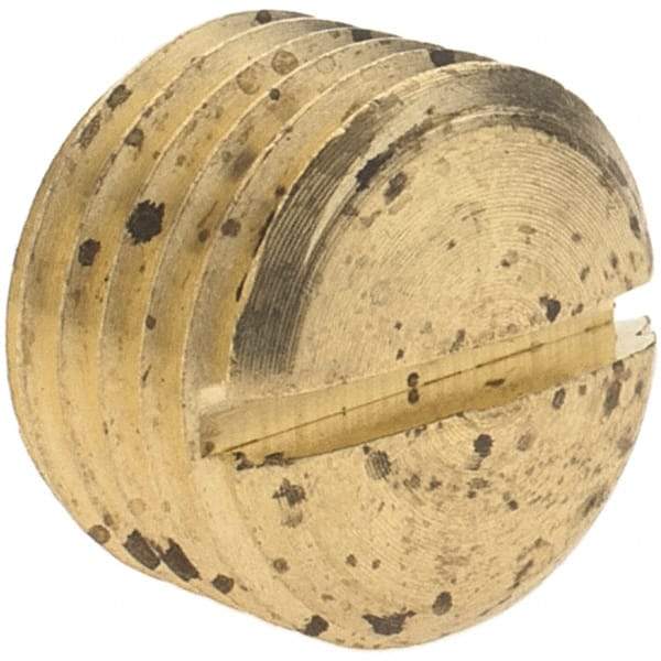 Parker - 1/4 Male Thread, Brass Industrial Pipe Slotted Plug - MNPTF, 1,000 psi - Americas Industrial Supply
