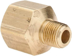Parker - 1/8 Male Thread x 1/4 Female Thread, Brass Industrial Pipe Adapter - MNPTF x FNPTF, 1,000 psi - Americas Industrial Supply