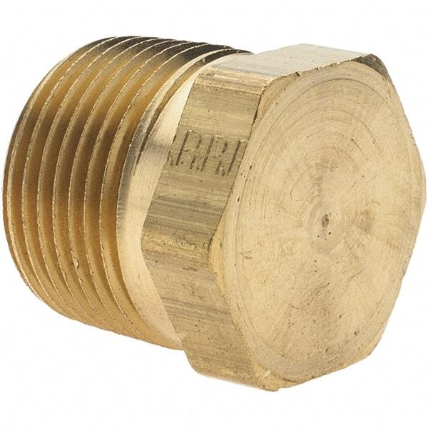 Parker - 3/4 Male Thread, Brass Industrial Pipe Hex Head Plug - MNPTF, 1,000 psi - Americas Industrial Supply