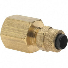 Parker - 1/4" OD, Brass Female Connector - 150 Max Working psi, Comp x FNPT Ends - Americas Industrial Supply