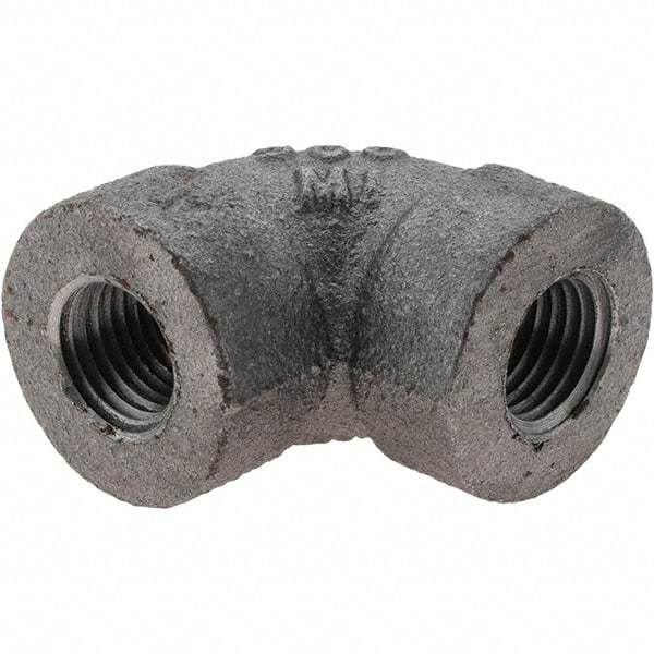 Value Collection - Size 1/4", Class 300, Malleable Iron Black Pipe 90° Elbow - 300 psi, Threaded End Connection - Americas Industrial Supply