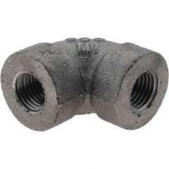 Value Collection - Size 1/4", Class 300, Malleable Iron Black Pipe 90° Elbow - 300 psi, Threaded End Connection - Americas Industrial Supply