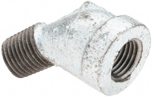 Value Collection - Class 150, 1/4" Galvanized Pipe 45° Street Elbow - Threaded, Malleable Iron - Americas Industrial Supply