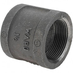 Value Collection - Size 1-1/2", Class 150, Malleable Iron Black Pipe Coupling (Right Hand) - 150 psi, Threaded End Connection - Americas Industrial Supply
