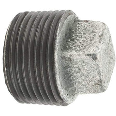 Value Collection - Class 150, 1" Galvanized Pipe Square Plug - Threaded, Malleable Iron - Americas Industrial Supply