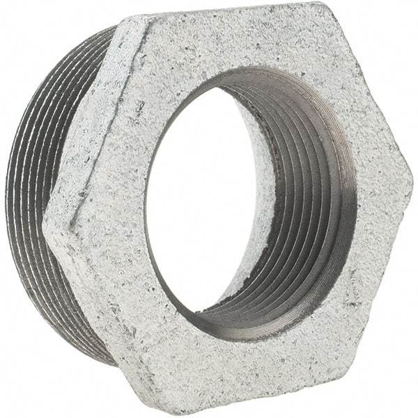 Value Collection - Class 150, 2 x 1-1/4" Galvanized Pipe Hex Bushing - Threaded, Malleable Iron - Americas Industrial Supply