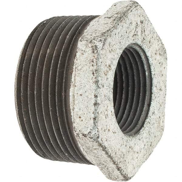 Value Collection - Class 150, 1-1/4 x 3/4" Galvanized Pipe Hex Bushing - Threaded, Malleable Iron - Americas Industrial Supply