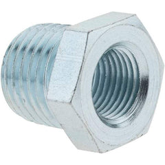 Value Collection - Class 150, 1/4 x 1/8" Galvanized Pipe Hex Bushing - Threaded, Malleable Iron - Americas Industrial Supply
