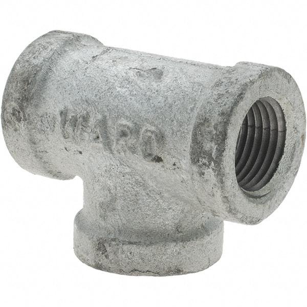 Value Collection - Class 150, 1/2" Galvanized Pipe Tee - Threaded, Malleable Iron - Americas Industrial Supply