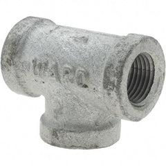Value Collection - Class 150, 1/2" Galvanized Pipe Tee - Threaded, Malleable Iron - Americas Industrial Supply