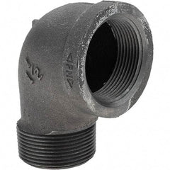 Value Collection - Size 1-1/2", Class 150, Malleable Iron Black Pipe 90° Street Elbow - 150 psi, Threaded End Connection - Americas Industrial Supply