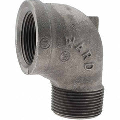 Value Collection - Size 1-1/4", Class 150, Malleable Iron Black Pipe 90° Street Elbow - 150 psi, Threaded End Connection - Americas Industrial Supply