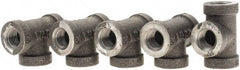 Value Collection - Size 1/4", Class 150, Malleable Iron Black Pipe Tee - 150 psi, Threaded End Connection - Americas Industrial Supply