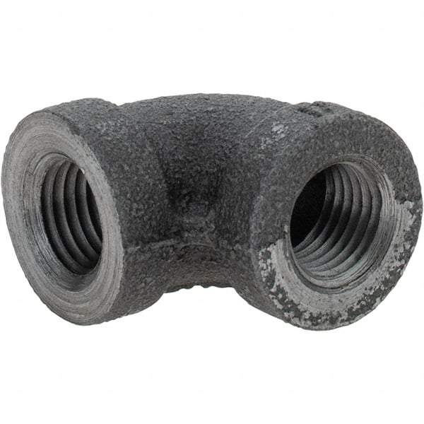 Value Collection - Size 1/4", Class 150, Malleable Iron Black Pipe 90° Elbow - 150 psi, Threaded End Connection - Americas Industrial Supply