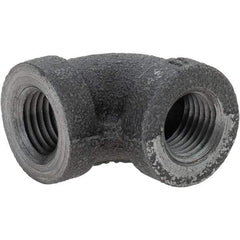 Value Collection - Size 1/4", Class 150, Malleable Iron Black Pipe 90° Elbow - 150 psi, Threaded End Connection - Americas Industrial Supply