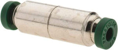Parker - 1/8" Outside Diam, Nickel Plated Brass Push-to-Connect Tube Union - 300 Max psi, Tube to Tube Connection, Nitrile O-Ring - Americas Industrial Supply