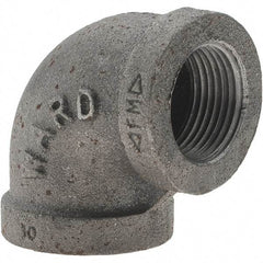 Value Collection - Size 3/4", Class 150, Malleable Iron Black Pipe 90° Elbow - 150 psi, Threaded End Connection - Americas Industrial Supply