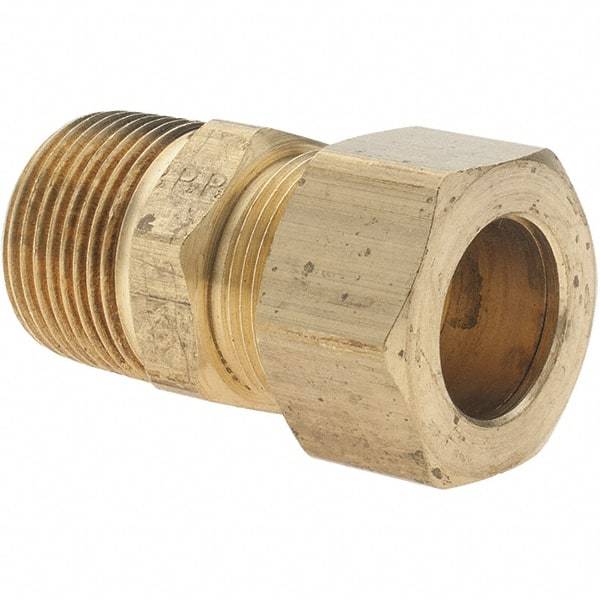 Parker - 3/4" OD, Brass Male Connector - 100 Max Working psi, Comp x MNPT Ends - Americas Industrial Supply