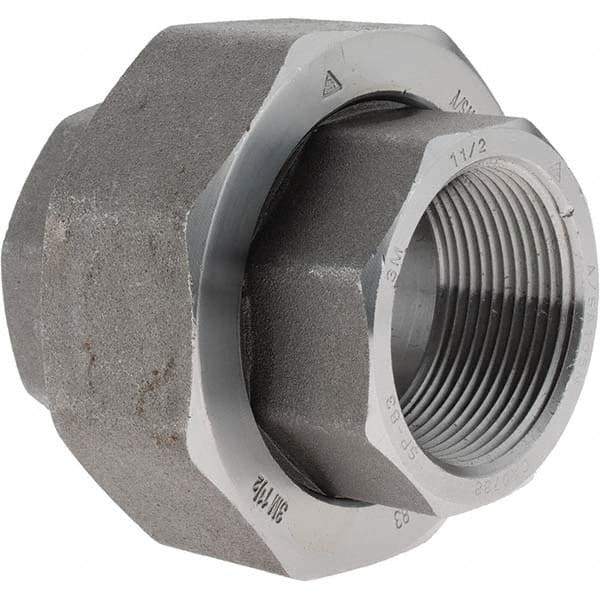 Value Collection - Size 1-1/2", Class 3,000, Forged Carbon Steel Black Pipe Union - NPT End Connection - Americas Industrial Supply