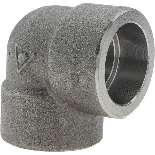 Value Collection - Size 1", Class 3,000, Forged Carbon Steel Black Pipe 90° Elbow - Socket Weld End Connection - Americas Industrial Supply