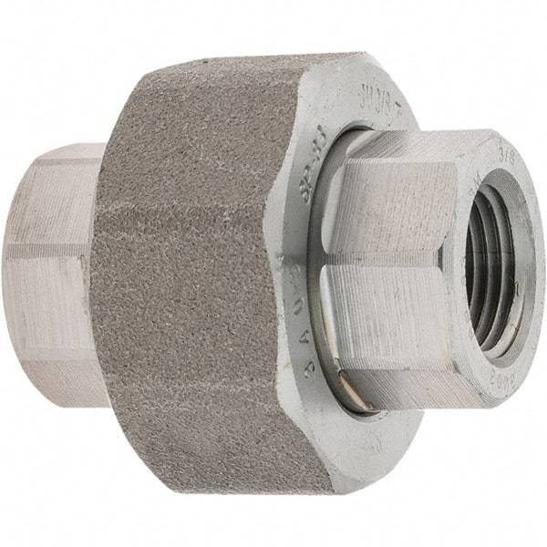 Value Collection - Size 3/8", Class 3,000, Forged Carbon Steel Black Pipe Union - NPT End Connection - Americas Industrial Supply