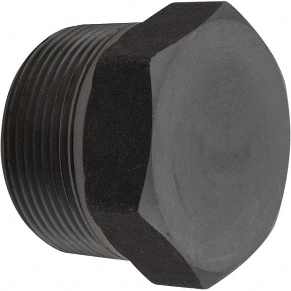 Value Collection - Size 1-1/2", Class 3,000, Forged Carbon Steel Black Pipe Hex Plug - NPT End Connection - Americas Industrial Supply