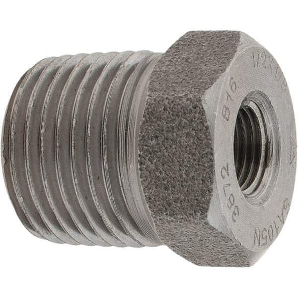 Value Collection - Size 1/2 x 1/8", Class 3,000, Forged Carbon Steel Black Pipe Bushing - NPT End Connection - Americas Industrial Supply